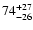 $ \rm 74^{ +27}_{ -26}$
