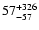 $ \rm 57^{ +326}_{ -57}$