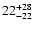 $\rm 22^{ +28}_{ -22}$