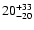 $\rm 20^{ +33}_{ -20}$