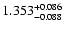 $\rm 1.353^{+0.086}_{-0.088}$