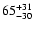 $\rm 65^{ +31}_{ -30}$