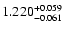 $\rm 1.220^{+0.059}_{-0.061}$