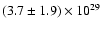 $\rm (3.7 \pm 1.9) \times 10^{29}$
