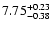 $\rm 7.75^{+0.23}_{-0.38}$