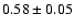 $0.58\pm0.05$
