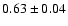 $0.63\pm0.04$