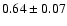 $0.64\pm0.07$