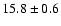 $15.8\pm0.6$