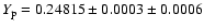 $Y_{\rm p} = 0.24815 \pm 0.0003 \pm 0.0006$