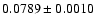$0.0789\pm0.0010$