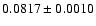 $0.0817\pm0.0010$