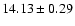 $14.13\pm0.29$