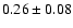 $0.26\pm0.08$