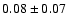 $0.08\pm0.07$