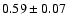 $0.59\pm0.07$