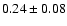 $0.24\pm0.08$
