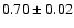 $0.70\pm0.02$