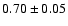 $0.70\pm0.05$