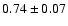 $0.74\pm0.07$