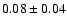 $0.08\pm0.04$