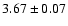 $3.67\pm0.07$