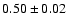 $0.50\pm0.02$