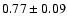 $0.77\pm0.09$