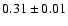 $0.31\pm0.01$