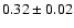$0.32\pm0.02$
