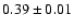 $0.39\pm0.01$