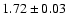 $1.72\pm0.03$