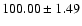 $100.00\pm1.49$