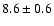 $8.6\pm0.6$