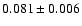 $0.081\pm0.006$