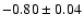 $-0.80\pm0.04$