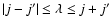 $\vert j-j^{\prime}\vert\le\lambda\le j+j^{\prime}$