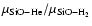 $\mu _{\rm SiO-He}/\mu _{\rm SiO-H_2}$