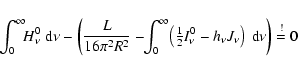 \begin{displaymath}%
\int_{0}^{\infty}\!\!H^{0}_{\nu}~\ensuremath{{\rm d}}\nu-\l...
..._{\nu}\right)~\ensuremath{{\rm d}}\nu\right)
\stackrel{!}{=}0
\end{displaymath}