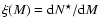 $\xi(M) = {\rm d}N^\star/{\rm d}M$