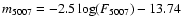 $m_{5007} = -2.5 \log(F_{5007}) - 13.74$