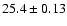 $25.4\pm0.13$