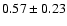 $ 0.57\pm0.23$
