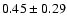 $0.45\pm0.29$