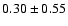 $ 0.30\pm0.55$