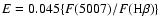 $E = 0.045 \{ F(5007)/F({\rm H}\beta)\}$