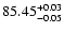 $\rm 85.45^{+0.03}_{-0.05}$