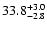 $\rm 33.8^{+3.0}_{-2.8}$