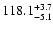 $\rm 118.1^{+3.7}_{-5.1}$