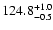 $\rm 124.8^{+1.0}_{-0.5}$